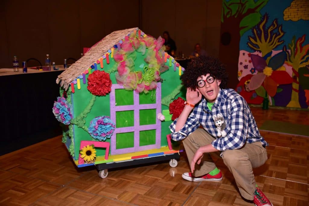 Student participating in a challenge during a Destination Imagination tournament