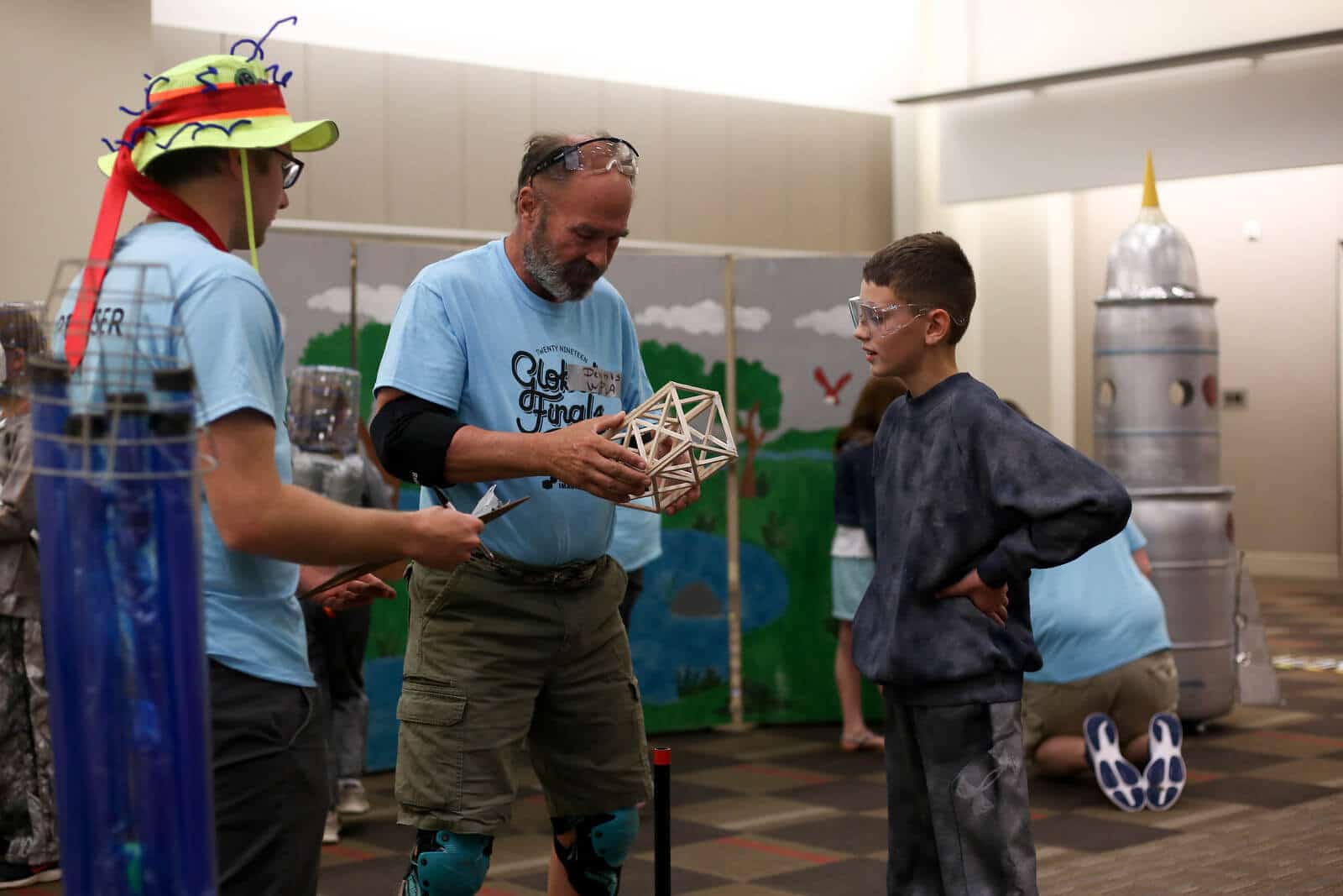 Student talking to a Destination Imagination tournament official