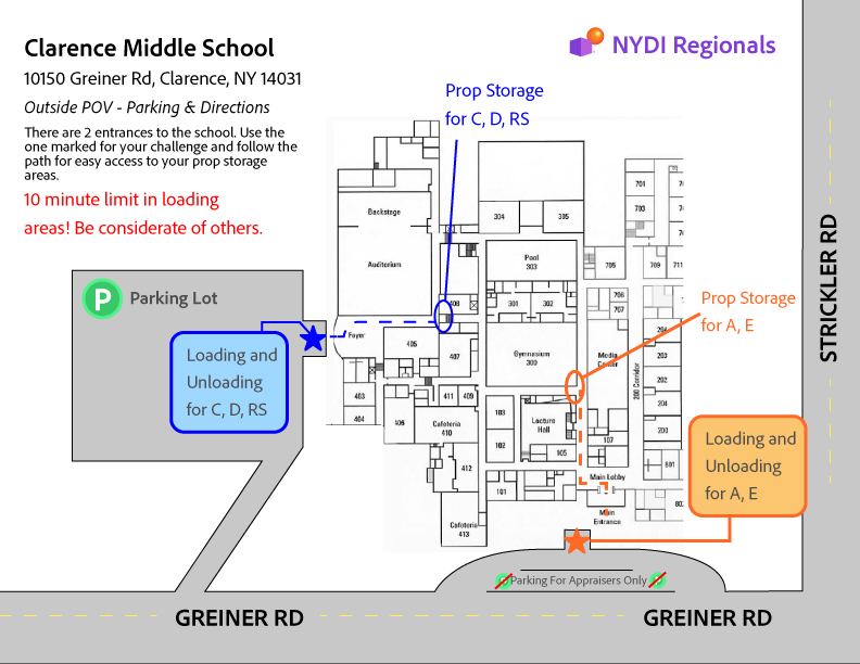 2023 Western Regional Tournament Loading and Unloading Map
